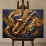 Premium Wall Art Yatay Html Edition – MUSIC2806028 displayed on a studio easel