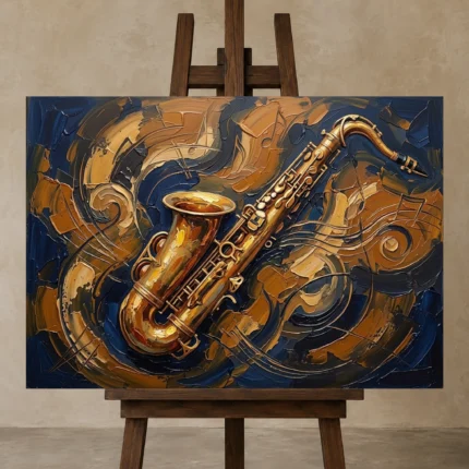 Premium Wall Art Yatay Html Edition – MUSIC2806028 displayed on a studio easel