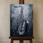 Premium Wall Art Dikey Html Edition – MUSIC2806031 displayed on a studio easel