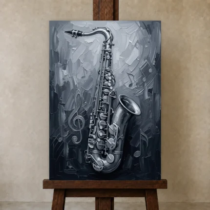 Premium Wall Art Dikey Html Edition – MUSIC2806031 displayed on a studio easel