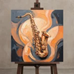 Premium Wall Art Kare Html Edition – MUSIC2806034 displayed on a studio easel