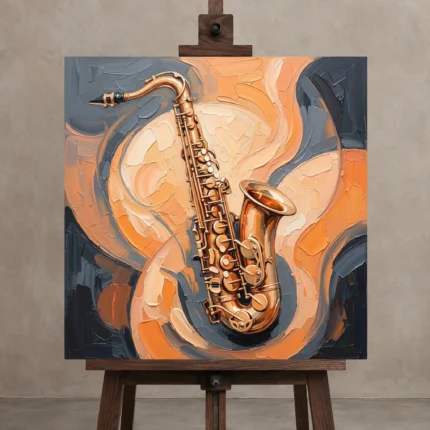 Premium Wall Art Kare Html Edition – MUSIC2806034 displayed on a studio easel