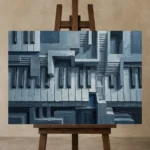 Premium Wall Art Yatay Html Edition – MUSIC2806039 displayed on a studio easel