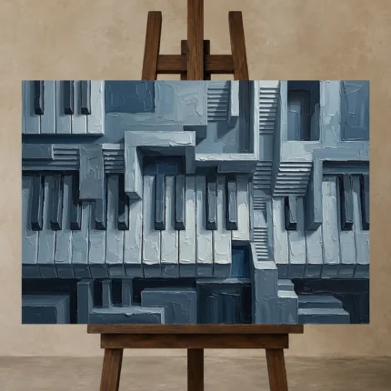 Premium Wall Art Yatay Html Edition – MUSIC2806039 displayed on a studio easel