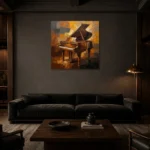 Premium Wall Art Kare Html Edition – MUSIC2806052 shown in a warm modern interior