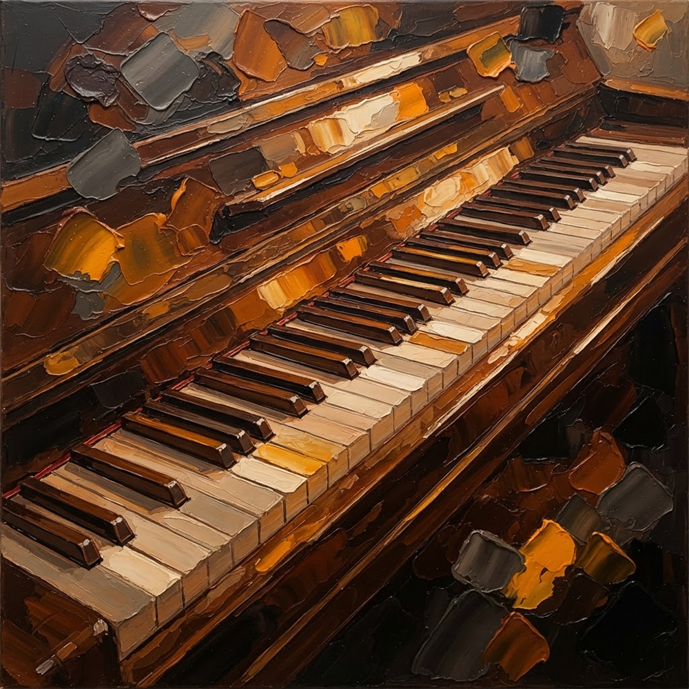 Bronze Harmony Piano Art Print Honey Bronze Art Print