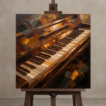 Premium Wall Art Kare Html Edition – MUSIC2806053 displayed on a studio easel