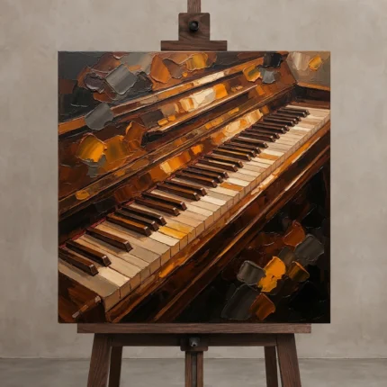 Premium Wall Art Kare Html Edition – MUSIC2806053 displayed on a studio easel