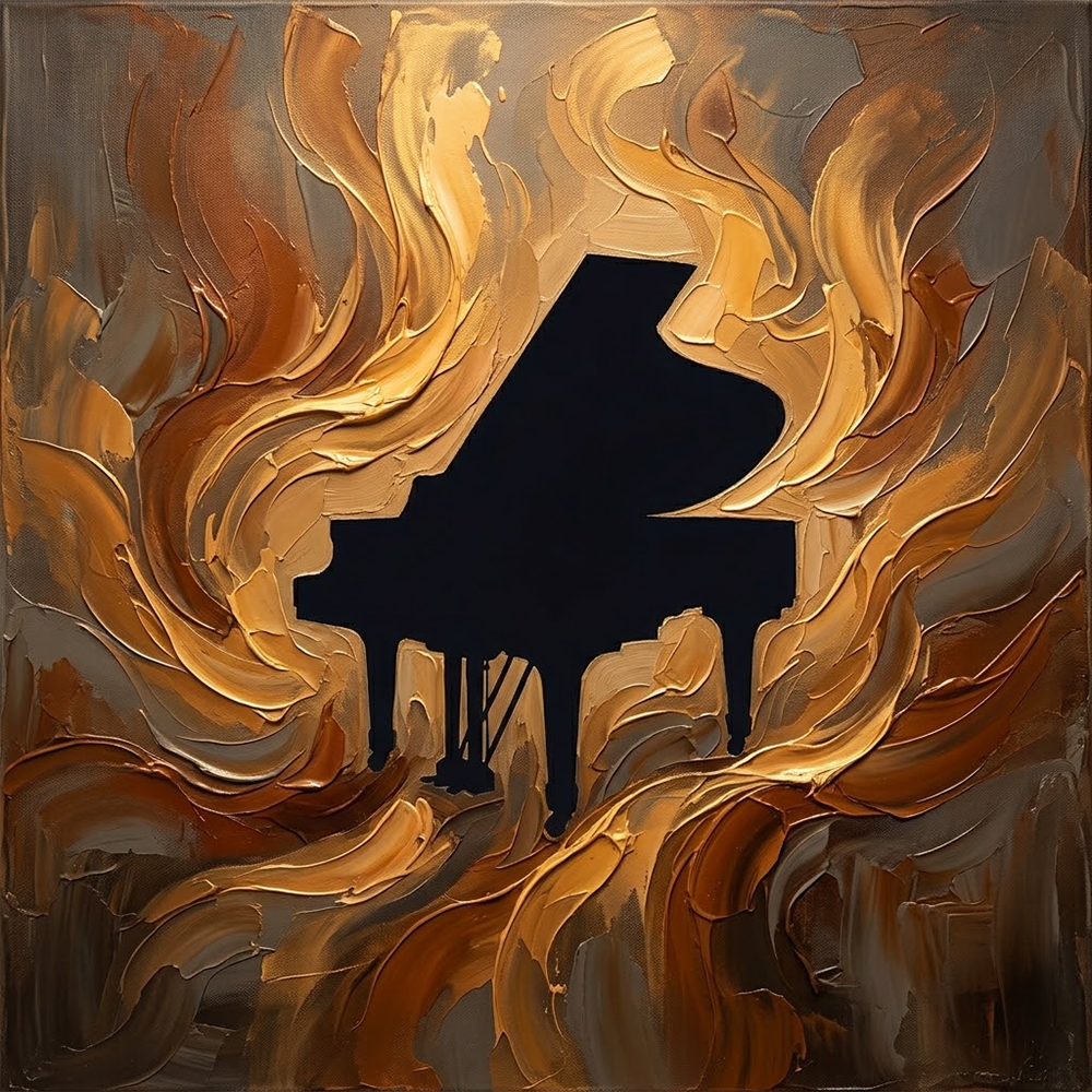 Amber Crescendo Piano Art Print Honey Bronze Art Print