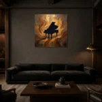 Premium Wall Art Kare Html Edition – MUSIC2806054 shown in a warm modern interior