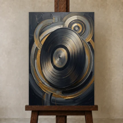 Premium Wall Art Dikey Html Edition – MUSIC2806058 displayed on a studio easel