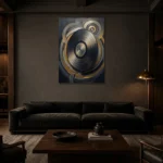 Premium Wall Art Dikey Html Edition – MUSIC2806058 shown in a warm modern interior