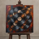 Premium Wall Art Kare Html Edition – MUSIC2806061 displayed on a studio easel