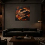 Premium Wall Art Kare Html Edition – MUSIC2806063 shown in a warm modern interior
