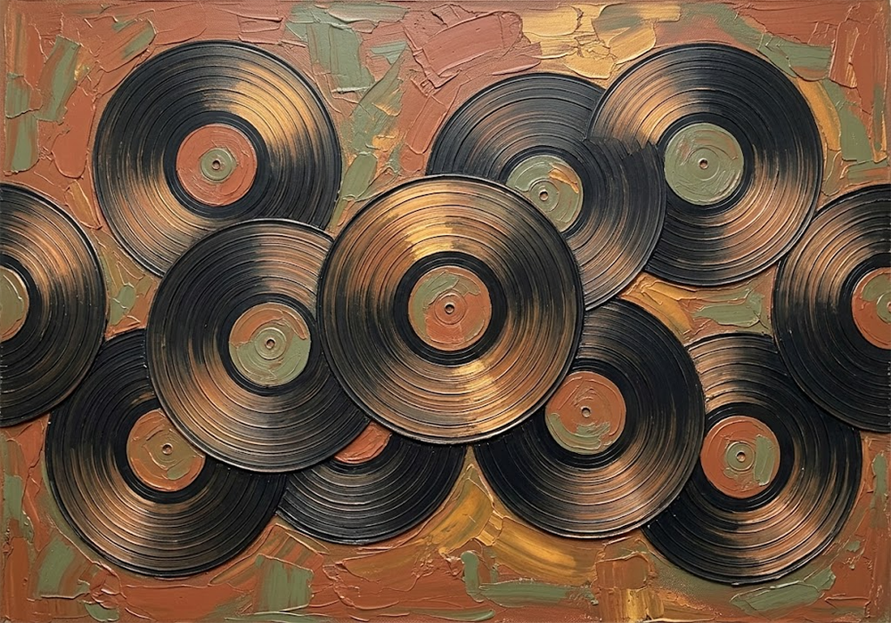 Desert Groove Vinyl Record Wall Decor Clay & Moss Art Print