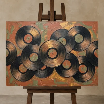 Premium Wall Art Yatay Html Edition – MUSIC2806064 displayed on a studio easel