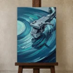 Premium Wall Art Dikey Html Edition – MUSIC2806068 displayed on a studio easel