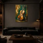 Premium Wall Art Dikey Html Edition – MUSIC2806077 shown in a warm modern interior