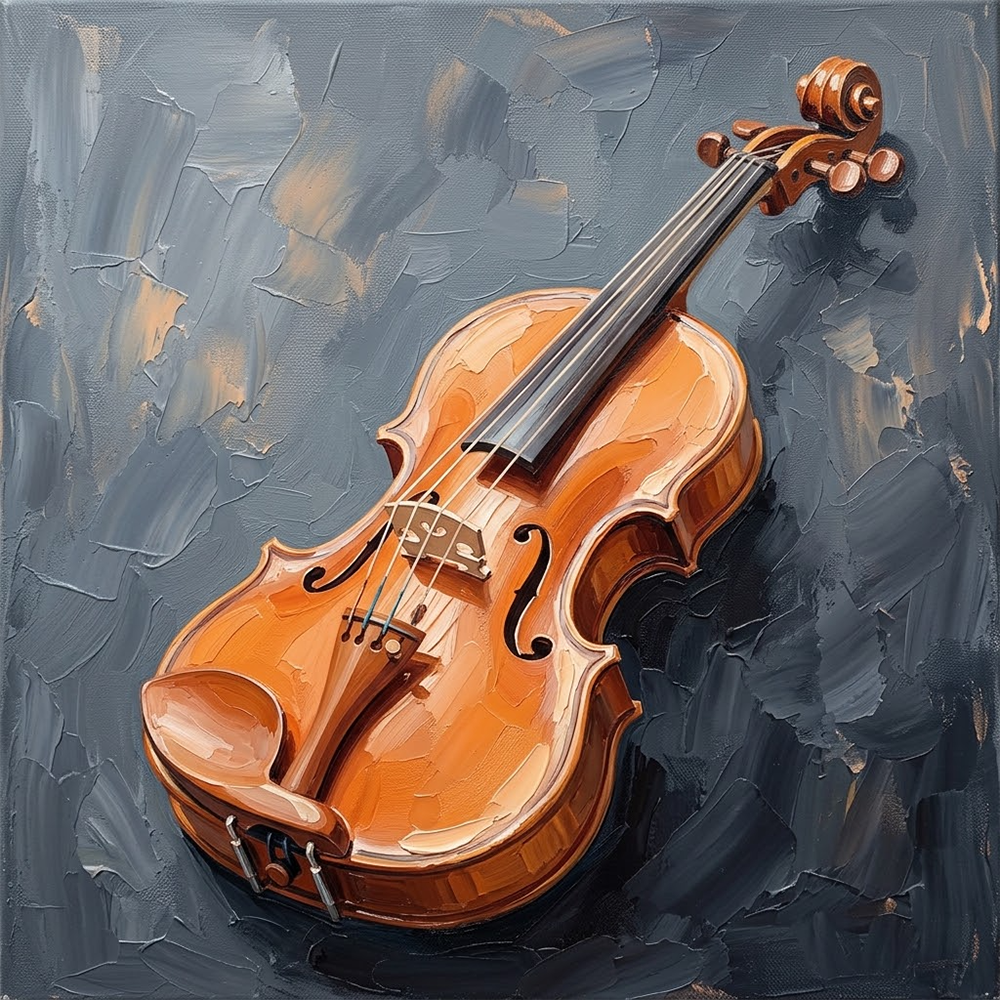 Apricot Sonata Violin Wall Painting Apricot Modern Art Print