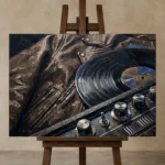 Premium Wall Art Yatay Html Edition – MUSIC2806102 displayed on a studio easel