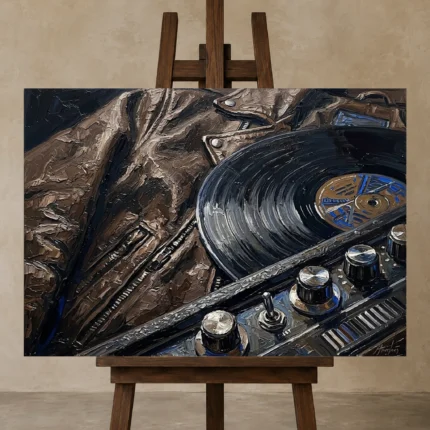 Premium Wall Art Yatay Html Edition – MUSIC2806102 displayed on a studio easel