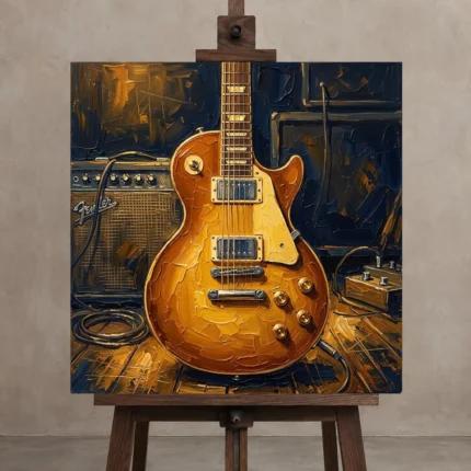 Premium Wall Art Kare Html Edition – MUSIC2806106 displayed on a studio easel