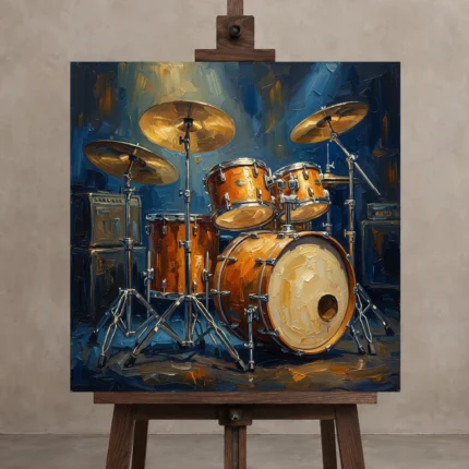 Premium Wall Art Kare Html Edition – MUSIC2806107 displayed on a studio easel