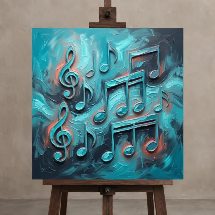 Premium Wall Art Kare Html Edition – MUSIC2806115 displayed on a studio easel