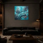 Premium Wall Art Kare Html Edition – MUSIC2806115 shown in a warm modern interior
