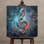 Premium Wall Art Kare Html Edition – MUSIC2806116 displayed on a studio easel