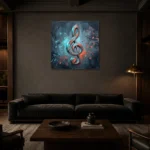 Premium Wall Art Kare Html Edition – MUSIC2806116 shown in a warm modern interior