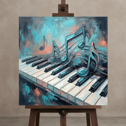 Premium Wall Art Kare Html Edition – MUSIC2806117 displayed on a studio easel