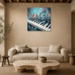 Premium Wall Art Kare Html Edition – MUSIC2806117 presented in a sophisticated home setting