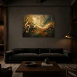 Premium Wall Art Yatay Html Edition – MUSIC2806118 shown in a warm modern interior