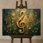 Premium Wall Art Yatay Html Edition – MUSIC2806119 displayed on a studio easel