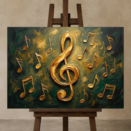 Premium Wall Art Yatay Html Edition – MUSIC2806119 displayed on a studio easel