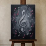 Premium Wall Art Dikey Html Edition – MUSIC2806123 displayed on a studio easel