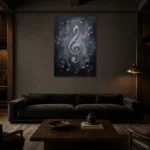 Premium Wall Art Dikey Html Edition – MUSIC2806123 shown in a warm modern interior