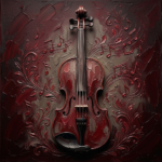 Merlot Library music notes framed wall art featuring an antique violin, floating notes, and botanical details for elegant interiors