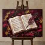 Premium Wall Art Yatay Html Edition – MUSIC2806129 displayed on a studio easel