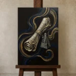 Premium Wall Art Dikey Html Edition – MUSIC2806132 displayed on a studio easel