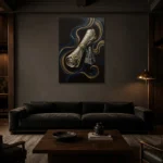 Premium Wall Art Dikey Html Edition – MUSIC2806132 shown in a warm modern interior
