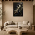 Premium Wall Art Dikey Html Edition – MUSIC2806132 presented in a sophisticated home setting