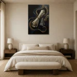 Premium Wall Art Dikey Html Edition – MUSIC2806132 showcased in an elegant minimalist interior