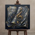 Premium Wall Art Kare Html Edition – MUSIC2806133 displayed on a studio easel
