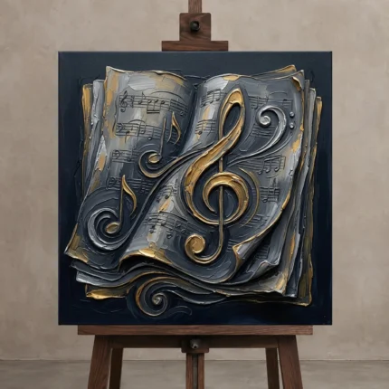 Premium Wall Art Kare Html Edition – MUSIC2806133 displayed on a studio easel
