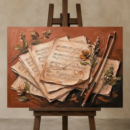 Premium Wall Art Yatay Html Edition – MUSIC2806137 displayed on a studio easel