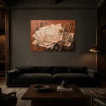 Premium Wall Art Yatay Html Edition – MUSIC2806137 shown in a warm modern interior