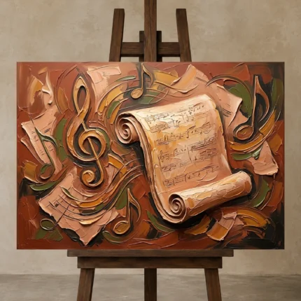 Premium Wall Art Yatay Html Edition – MUSIC2806138 displayed on a studio easel