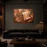 Premium Wall Art Yatay Html Edition – MUSIC2806138 shown in a warm modern interior